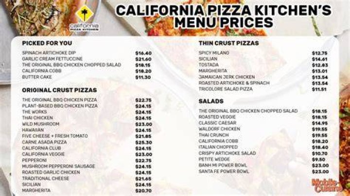 Dine In Menu | California Pizza Kitchen