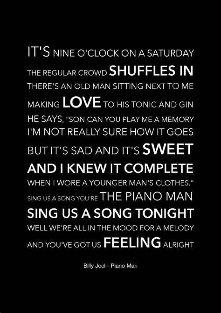 Discover The Lyrics To Billy Joel's Iconic "Piano Man"