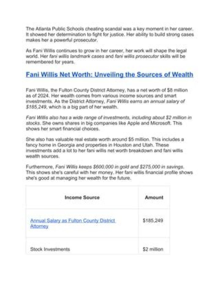 Fani Willis' Income And Wealth: A Comprehensive Look