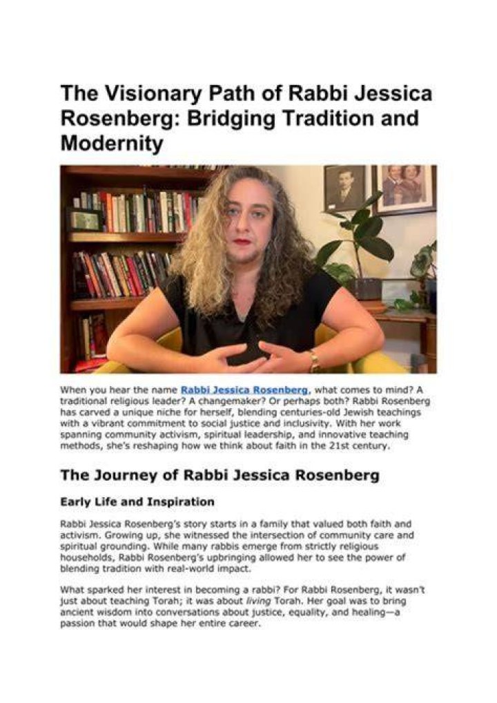 Jessica Rosenberg: Prominent Rabbi And Wikipedia Profile