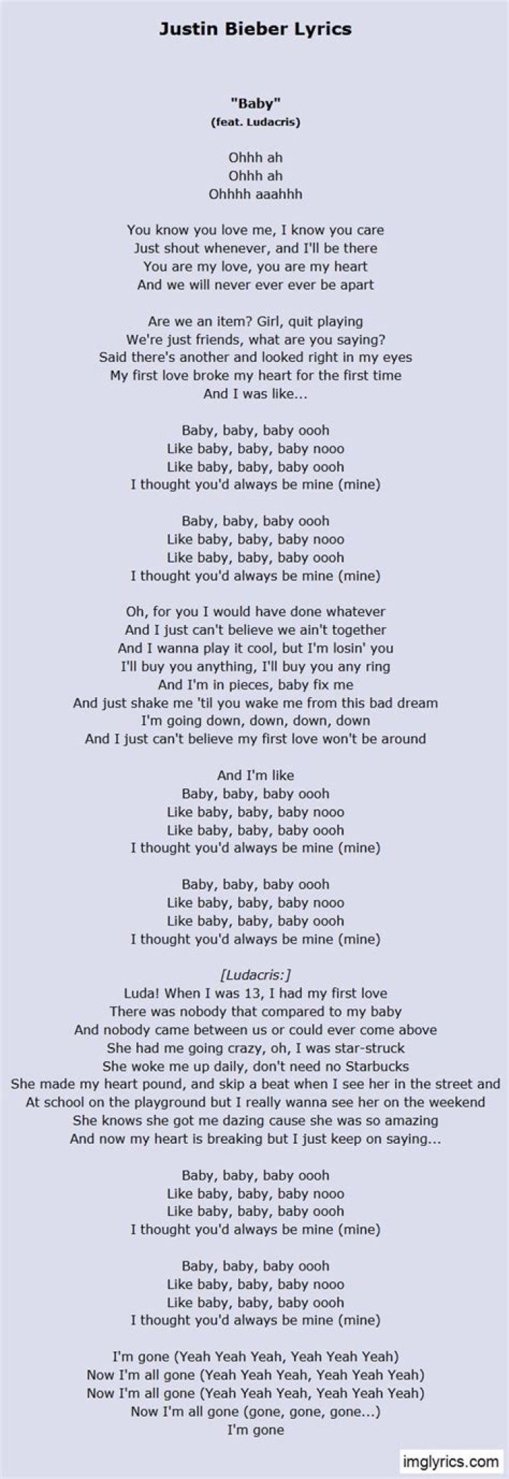Official Lyrics: Be Alright By Justin Bieber