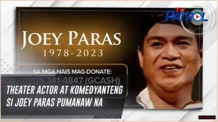 Remembering Joey Paras: Filipino Actor And Comedian Passes Away