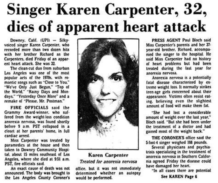 The Last Heartbreaking Photo Of Karen Carpenter