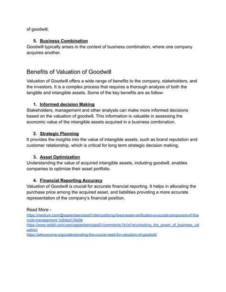 Understanding Goodwill: A Key Concept In Business Valuation