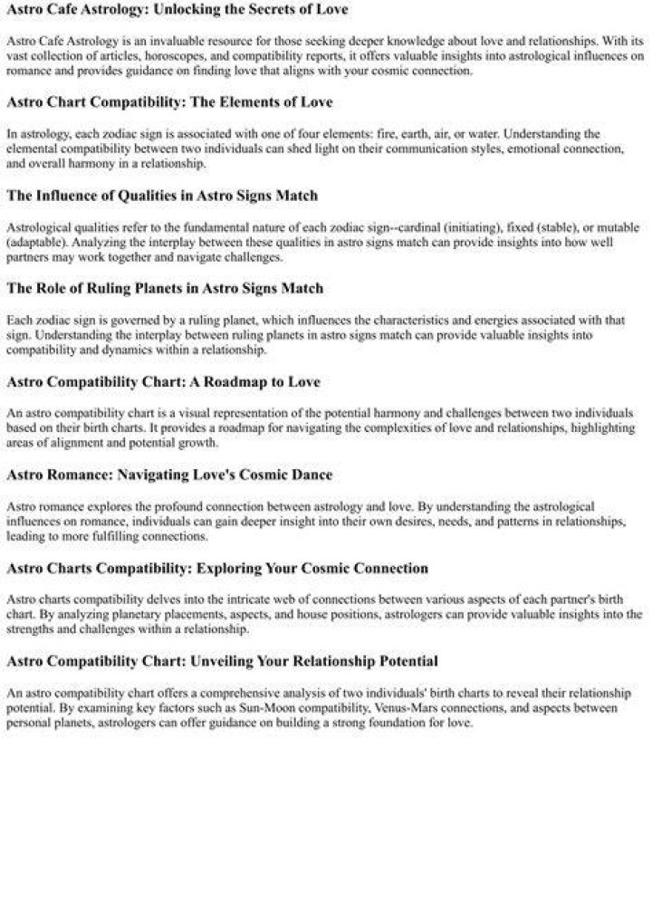 Your Essential Guide To Cafe Astrology: Unlocking The Secrets Of Your Cosmic Journey